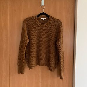 Madewell ochre brown fisherman sweater 100% cotton